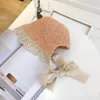 COKK Summer Hats For Girls Straw With Lace Ribbon Bow Kids Baby Girl Bucket Handmade Children Sun Beach Vacation Y200619