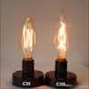 Pode ser escurecido E14 E12 Filament Led Lamp 220V 110V 2W 4W 6W Led Edison bulbo de vidro de escurecimento filamentos vela Lâmpadas Luzes de Natal