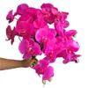 Fake Real Touch PU Orchids Flower Bunch Phalaenopsis Green Leaf for Wedding Home Decorative Artificial Flower