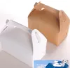 12.19 Yan 50pcs kraft cardbard boxes cookies gift boxes white cardboard cake boxes with handle 155x80x60mm