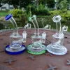 Mini rig alti da 6 pollici Narghilè Tubi d'acqua Perc in linea Bong spessi Olio Dab Rigs con bong in vetro Banger al quarzo da 4 mm