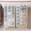 Ev yurt asılı klozet organizatörü cepler yatak odası sutyen iç çamaşırı çorap depolama çift taraflı dolap askı organsier örgü