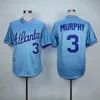 Винтаж 1974-1982 Бейсбол трикотаж Дейл Мерфи № 3 синие рубашки сшитые белые серые красные мужские джерси