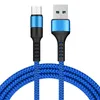 Trwała szybka ładowarka Braided Kable Micro USB typu C Dane synchronizujące 1 M 3FT 2m 6FT Nylon Cord Cable 5A