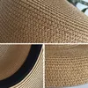 Audrey Hepburn Straw Hat Sunken Modeling Tool Bellshaped Big Brim Hat Vintage High Pretend Bility Tourist Beach Atmosphere Y20076952068