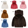 Toddler Baby Coat Fleece Baby Girl Hooded Jackets Solid Infant Boy Outerwear Children Winter Clothes 6 Colors Optional DW4318