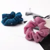 Nova Moda Ouro Grande fios Mulheres Sólidos Bandas cor do cabelo Elastic simples doce cores dança Scrunchie Meninas Acessórios de cabelo