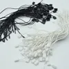 Garen 980 stks veel goede kwaliteit zwart en wit gewaxt koord hang tag nylon snap lock pin lus knabbelen banden lengte18cm255j