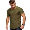 Men's T-Shirts Fashion Summer Jogger Men Solid T Shirts Casual Slim Fit Ribbed Shoulder Biker Elastic White&Black Short Sleev201m