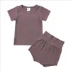 Barn designer kläder tjejer godis färg pyjamas sätter pojkar sommar casual nattkläder bomull kortärmad toppar shorts pp byxor sova kostym bc7577