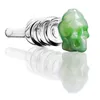 5.5 inch length random color Glass smoking pipes Skull Spiral Smoking Hand Pipes Smoking Pipes Hand Blown Recycler glass bong Oil buner