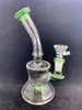 Dab oil Rig bong Thick Glass beaker Bongs Inline Perc Water Pipes 14mm Joint small recycler Bong With glass oil burner pipe dhl free