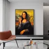 Funny Smoking Mona Lisa Oil Painting Famous Art Canvas painting Wall Art Pictures for Living Room Home Decor No Frame3435814