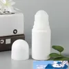 Bottle Refillable Deodorant Bottle 30ml 50ml 100ml White Plastic Roll On Essential Oil Perfume Bottles DIY Personal Cosmetic Containers