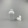 Tragbare 30-ml-Händedesinfektionsflasche aus PET-Kunststoff, leer, halbrund, mit Klappdeckel, für Kinder mit Desinfektionsmittel, klare flüssige Körperseife, Cremeflaschen