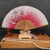 Été Vintage bambou pliant à la main fleur ventilateur chinois danse fête poche cadeaux femmes danse main Fans Decor2053827