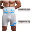 Män kropp shaper kompression shorts bantning formad midja tränare magkontroll trosor modellerande bälte anti chafing boxer byxor1284l