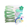 1Set 10Pcs Rainbow Flower Sweet Kid Girls Barrettes Hairpins Hair Clip Kdis Hair Accessories Beautiful HuiLin