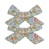 1Set 2st 3,5 tums Grosgrain Ribbon Flower Printed Bows With Clips Hårpins Hair Clip Kdis Hårtillbehör Vacker Huilin