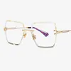 Crystal Square Rimless Solglasögon Gradient Lens Transparent Clear Sun Glasögon för Kvinnor Lyxig Vintage Brand Big Ladies Eyewear