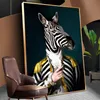 キャンバス絵画壁ポスターとプリント紳士Zebra HDの壁のアートの写真リビングルームの装飾レストランホテルの家の装飾