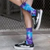 Hombres Unisex Novedad Colorido Tie-dyeing Skateboard Socks.Cotton Harajuku Hiphop Calcetines Sox Étnico Pareja Calcetín largo Meias