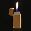 남성 초박형 금속 담배 라이터 불꽃 재충전 가능한 시가 부탄 가스 라이터 소설 가제트 고품질
