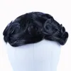 Erkek Kahverengi Karışık Gri İnsan Remy Saç Cilt PU İnce PU Doğal Erkekler Için Dayanıklı Peruk PU İnce PU Doğal Erkekler Toupee Hairpieces Değiştirme Sistemi