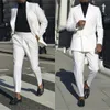 Abiti da uomo bianchi Blazer Abiti da sposo per smoking da sposa Slim Fit 2 pezzi Migliori abiti da ballo da uomo (giacca + pantaloni) Realizzati su misura