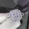 Nieuwe Collectie Bling Zirkoon Ring Vrouwen Meisje Vierkante Kristallen Ring Cadeau voor Liefde Paar Mode-sieraden Accessoires
