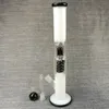 Mjölk Vit Glas Vatten Bongs Hookahs Black Recycler Tube och Mushroom Perc Percolator 18mm fog för rökning