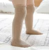 INS Baby kids hollow knitted knee high sock fall girls hand made boneless hole socks toddlers cotton comfortable legs A34626176164