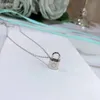 Topkwaliteit luxe sieraden zilver rose gouden slot hanger ontwerper ketting 18 k goud roestvrij ketting vrouwen kettingen gratis verzending