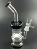 Honeycombb Glass Water Bongs Hookahs Black Oil Burner Recycler Dab Rigs 14mm 공동 9.8inch