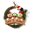 Christmas Wreath Diameter 33cm Xmas Rattan Door Hanging Christmas Gifts Christmas Vine Ring Wall Flower Garland