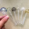 Cheap colorful Donut Pyrex Glass Oil burner transparent Oil tube Glass Straight pipes Oil Burning Pipe for smoking pipes