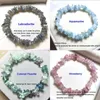 Strands Creative Nieregularny żwir Kamień Bransoletka Gemstone Kryształ Stretch Zroszony Bransoletki Agata Rose Kwarc Kryształy Biżuteria Unisex Akcesoria