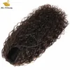 Extensões de cabelo encaracolado marrom escuro, 2 cores, remy, cabelo humano, cordão, rabo de cavalo com clipes, 1030 polegadas, ondulado, solto, curl1741697