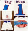 Schip uit de VS #Topfilm Space Jam Tune Squad Jersey! Taz 1 Bugs Bunny 10 Lola 23 basketbalshirts gestikt S-3XL hoge kwaliteit