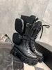 2020 Monolith Monolith Botki Motocyklowe Czarne Buty do kolan Buty Platforma Wysoka jakość z Round Size 35-41