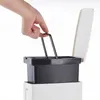 3 In 1 Multifunction Bathroom Trash Can Garbage Bin Kitchen Waste Basket with Toilet Brush Garbage Bag Holder Waste Dustbin for Home Office