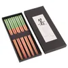 Yaygın Ev 23cm Akşam Chopsticks Kullanılan Sivri Chopsticks Japon ahşap Chopsticks 5 Çiftleri / set