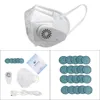 Elektronisk mask frisk luft respirator elektrisk andningsskydd PM2.5 Mask Anti-damm Anti-dimma med andningsventil