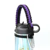 Paracord Poignée corde Flask Porte-bouteille d'eau Cordon de survie avec anneau de sécurité Porte-bouteilles à large bouche avec mousqueton 12 oz à 64 oz