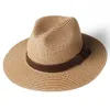 FURTALK 夏帽子女性男性パナマ麦わら帽子夏のビーチ帽子 Fedora UV 日焼け止め Capchapeau ファム T200715