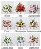 Dekorativa blommor Kransar Konstgjorda Blomma Pompom 40 cm Bordscenterpiece Boll Dekor Bröllop Bakgrund Silk Road Bly Blombukett Vägg