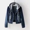 Women's Jackets Vintage Denim Jacket Women Spring Coat Ripped Oversized Outerwear Coats Windbreaker Boyfriend Female Jeans Size S-5XL