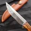 Ny ankomstöverlevnad Rak kniv 7Cr17Mov Laser Mönster Drop Point Blade Full Tang Rosewood Handle Hunting Knives With Leather Mante