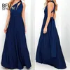 2020 Sexy Lange Jurk Bruidsmeisje Formele Multi Way Wrap Convertible Infinity Maxi Jurk Navy Blue Hollow Out Party Bandage Vestidos