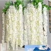 30 Uds 180CM elegante flor de seda Artificial vid de glicina Hortensia de ratán para decoraciones de boda accesorios envío gratis